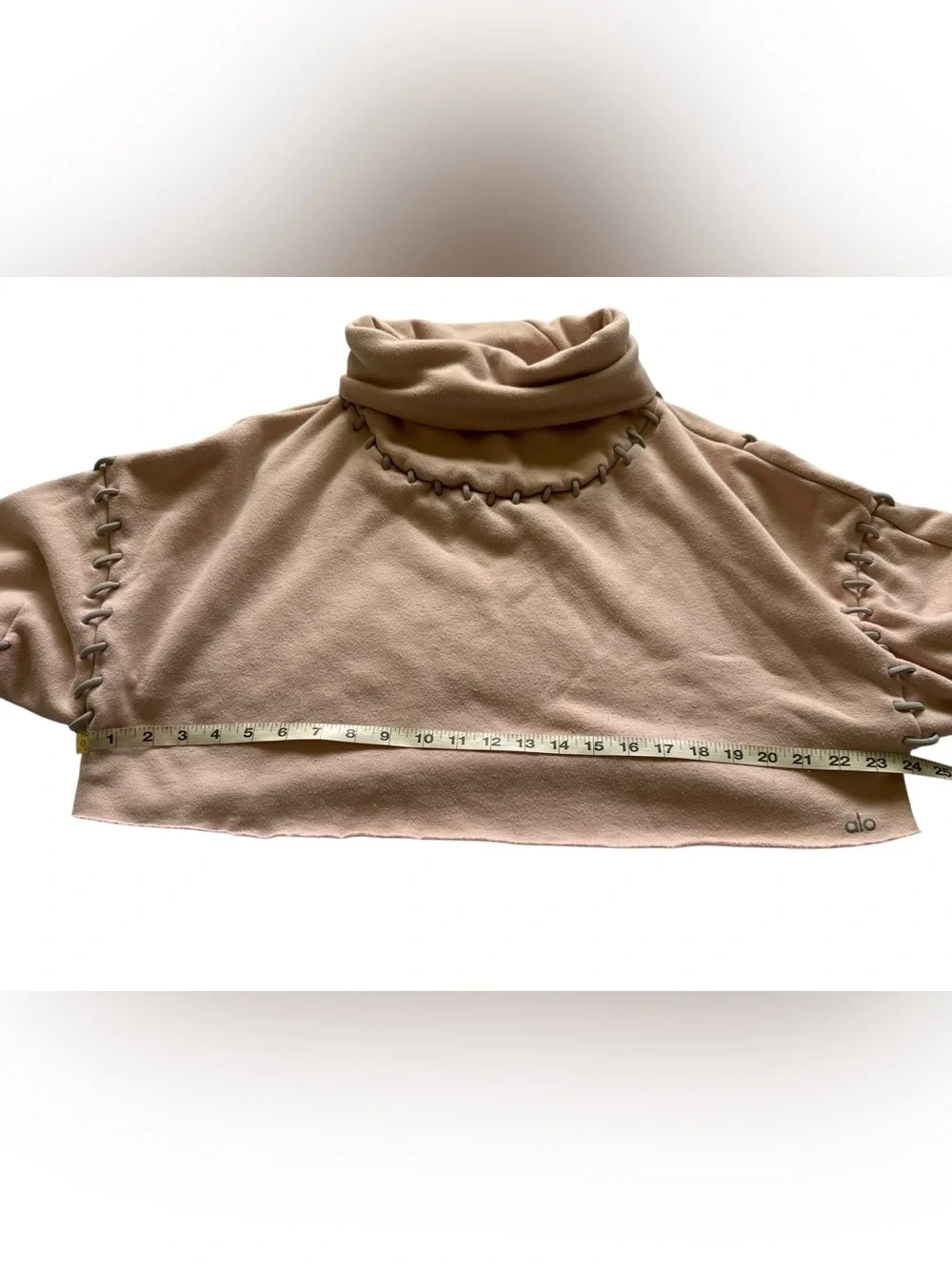 Alo Yoga Splice Rosewater Pink Cropped Sweatshirt Size Large **FAIR**